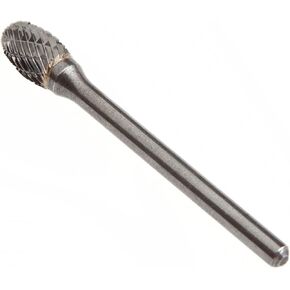 Forney 60139 Tungsten Carbide Burr with 1/8-Inch Shank, Cylindrical, 1/4-Inch, Dark Grey