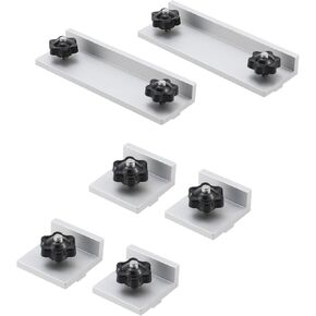 T Tulead T-Track Stop Kit Inline and Short Stop T Track Stop Block Woodworking Universal Kit, 2PCS Long Stops, 4PCS Short Shops