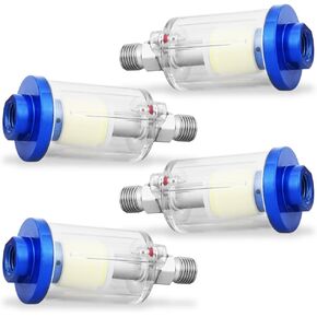 4pcs Air Compressor Air Filter Water Oil Separator，Water Oil Separator Filter，1/4 Inch NPT Inlet and Outlet，Airbrush Filter Moisture Separator，Air Tools for Spray Gun Painting Sprayer (GL-05)