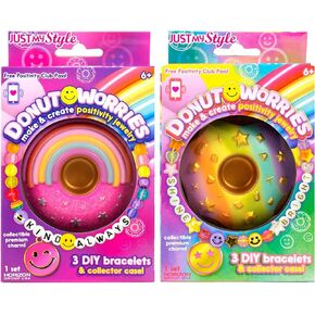 Donut Worries Make & Create Positivity Jewelry, 2-in-1 Collectible Bead Kits, Meaningful Jewelry For Teen Girls, Make Your Own Jewelry Kit & DIY Miniature Accessories, Great Self Care Gifts
