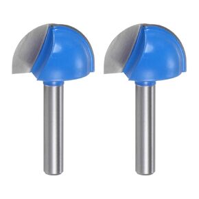 2pcs Router Bit Core Box 1/4 Shank 1 Inch Cutting Dia. Round Nose Router Bit 2 Flutes Carbide Cove Box Cutter for Carpentry Woodworking Milling Cutter Tool