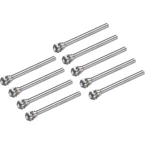 uxcell Tungsten Carbide Rotary Files 1/8" Shank, Double Cut Ball Shape Rotary Burrs Tool 6mm Dia, for Die Grinder Drill Bit Wood Soft Metal Carving Polishing Model Engineering, 9pcs