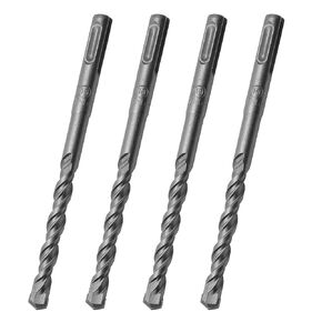 4 Pcs 3/8" Diameter Rotary Hammer Drill Bits, SDS Plus Hammer Drill Bits for Concrete Masonry Wall - 6" Long