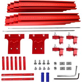 2024 Upgrade Parallel Rail Guide System, Aluminium Alloy Circular Saw Track Set Fixed Guide Rail Bracket Auxiliary Tools T-Slot T-Track Miter Track Jig Fixture Slot Router for Woodworking Workbench