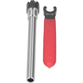 Collet Chuck Holder, ER11 100 Collet Chuck Holder Straight Shank Extension Rod with Wrench for CNC Milling Lathe Tool 1‑7mm Clamping Range, Collets(C10-ER11M-150L)