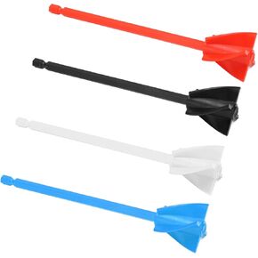 Paint Mixer Drill Attachment 4Pcs Resin Mixer Paddles Strong Uniform Mixing 5 Edges Reusable Paint Mixer Drill Attachment 14in Hex Shank (Black)
