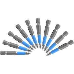 Hitefu 10PCS Magnetic Screwdriver Bit Set PH1#1 Anti Slip Phillips Cross Slot - 1/4 Inch Hex Shank Cross Head Electric Screwdriver Bits Set for Impact Driver Power Screwdriver Drill (PH1, 50mm)