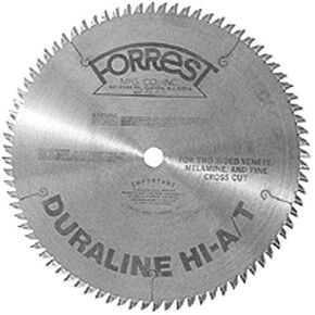 Forrest DH10807100 Duraline 10-Inch 80 Tooth HI-A/T Thin Kerf Melamine and Plywood Cutting Saw Blade with 5/8-Inch Arbor