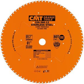 CMT 226.580.12 Stainless Steel Saw Blade with 12-Inch by 80 Teeth 8-Degree FWF and 1-Inch Bore