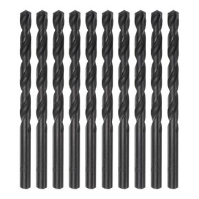 10pcs Jobber Drill Bits 8.5mm (11/32") Nitride Coated High Speed Steel (HSS) 4341 Twist Drill Bits for Stainless Steel Copper Aluminum Alloy Metal Wood Plastic, Black
