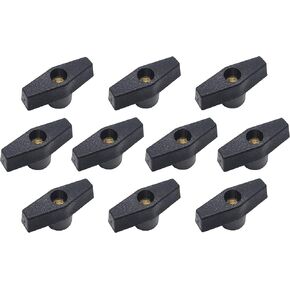 Taytools 774069 Lot 10 each 5/16-18 Female Thread T Knobs 2 inch wide by 1" high with Solid Brass Through Insert