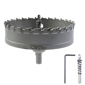 Hole Saw Carbide Hole Cutter 5"/127mm Cutting Dia for Stainless Steel Sheet and Metal