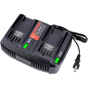 CMCB124 V20 Dual Port Battery Fast Charger Replacement for Craftsman 20V max Lithium Compact Batteries CMCB102 CMCB202 CMCB204 CMCB206 CMCB209 Power Tools Battery