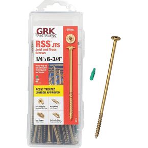 GRK 93743 RSS JTS Screws, 1/4" x 6-3/4", Gold, 50 Count