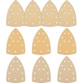 Greenworks 10Pcs 5" 8-Hole Hook and Loop Sanding Discs Pad Kit Random Orbit Sandpaper, 80/120/220 Grit Fine Sander
