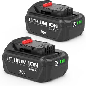 Replacement for Dewalt 20V Battery 6.0Ah 2 Packs, Compatible with Dewalt DCB200 DCD DCF DCG Series Cordless Power Tools