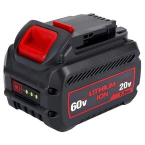 DCB606 20V/60V 7500mAh Battery Replacement for Dewalt Flexvolt 20V/60V/120V MAX Lithium-ion Batteries Compatible with DCB606-2 DCB612 DCB609-2 DCB204 DCB205 DCB206 Cordless Power Tools