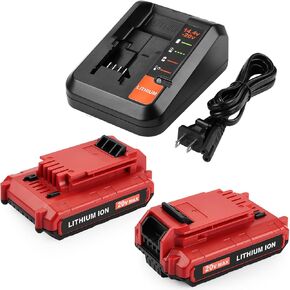 ANTRobut 2Pack 3.5Ah Replacement Porter Cable 20V Battery PCC680L PCC681L PCC682L PCC685L PCC685LP, with Porter Cable 20V Charger
