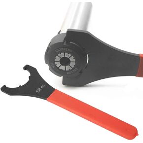 Red Collet Chuck Wrench Spanner Precision Collet Wrench CNC Milling for Clamping Nut and Screw(ER40)