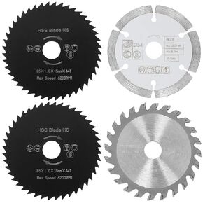 3 3/8 Circular Saw Blade 4 Packs TCT/HSS/Diamond Saw Blades Assorted for Wood/Plastic/Metal/Tile Cutting