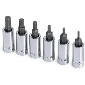 SK Hand Tools 19732 6-Piece 1/4-Inch Drive Metric Hex Bit Socket Set
