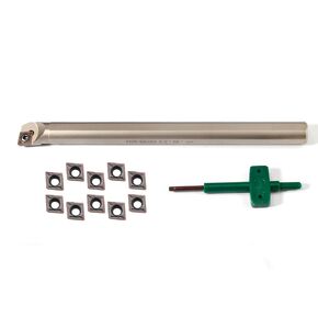 5/8''x8" Indexable Boring Bar, Right-Hand Sclcr Turning Tool Holder with 10 Pcs Indexable Carbide Turning Inserts CCMT09T304(CCMT32.5)