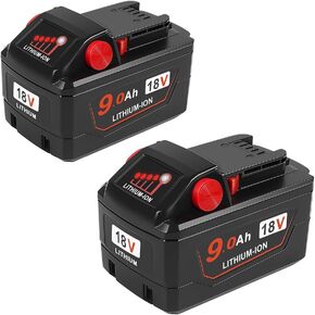2Packs 9.0 Ah Replacement for Milwaukee M - 18 Battery