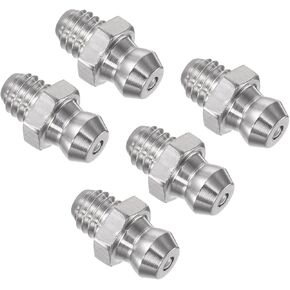 201 Stainless Steel Straight Grease Fitting, | M6x1mm Metric | Hydraulic Grease Nipple - (Applications: for Replacing Missing or Broken Oil Fitting), 5-Pieces