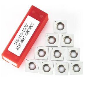 14.6mm Square Carbide Inserts Cutters Knives Blades with Radius 14.6×14.6×2.5mm-30°R150 4R0.5 for Woodworking Spiral/Helical Planer Cutter Head or Lathe Turning 10pcs