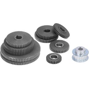 Lathe Gear, 11pcs HT250 Grey Iron Lathe Gear Set, T80 T60 T50 T40 T35 T30 Cutting Machine Tool Gear + 17 Teeth Motor Pulley for Micro Lathe and Metal Cutting Machine in Kuwait