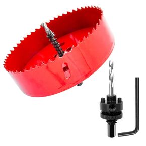 5.1Inch Hole Saw,Drill Bit,LAIWEI Hole Saw Heavy Duty Mandrel Hole Cutter for Drilling Wood,Thin Metal Sheet, Aluminum Profile, PVC and Other Materials,Electric Drill Tool(5-8/64(130mm))