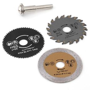 3pcs HSS Circular Saw Blades, Cutting Blade Rotary Tool Cutting Disc for Wood Cutting and Mandrel Outer Diameter 54.8mm/2.15"