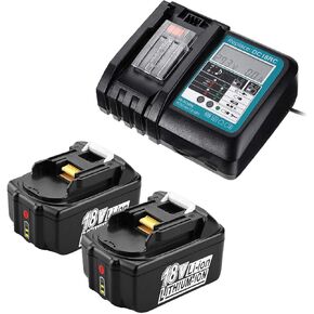 2 Pack 5.0Ah BL1850B Battery and 3A Charger DC18RC Replace for Makita 18V LXT BL1850 BL1840b BL1830 BL1815 BL1860B Replacement Batteries; Tool BMR102 DMR104 DMR108 DMR107