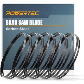 POWERTEC 59-1/2 Inch Bandsaw Blades, 1/4" x 6 TPI Band Saw Blades for Wen 3959, Sears Craftsman, Porter-Cable, Ryobi, Delta, B&D and Skil 9" Band Saw for Woodworking, 5 Pack (13102-P5)