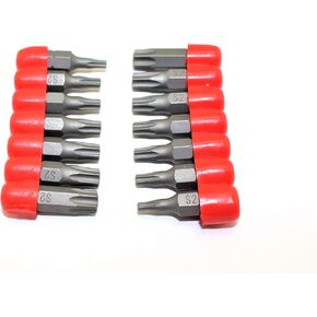TEMO 14 pc T10H-T40H Tamper Proof 6 point Security Torx Impact Ready 1 Inch Long Screwdriver Insert Bit Set