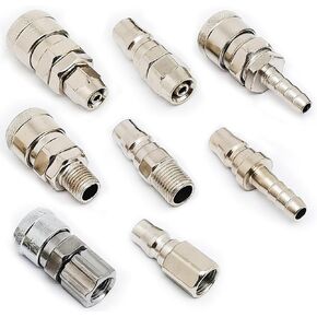 1Set Industrial Type C Air Compressor Pneumatic Connector-Air Coupler And Plug Kit-SF20+PF20(ID:13mm) & SM20+PM20(OD:13mm) & SH20+PH20(Insertion ID:8-9mm) & SP20+PP20(OD:8mm,ID:5-5.5mm)
