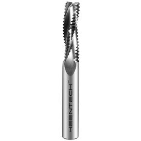 KEENTECH CNC Solid Carbide Router Bits Roughing Spiral 3 Flute Chipbreaker, 1/2 Inch Shank, 1/2 Inch Cutting Diameter, 1-5/8 Inch Cutting Depth, 3-35/64 Inch Overall Length (KT1951212158R)