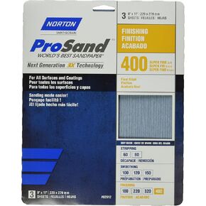 NORTON 2612 02612 9 X 11-Inch 400 Grit 3X High Performance Sheets, 3-Pack, No Size, No Color