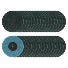 25pcs Quick Change Sanding Discs 3" 80 Grit R-Type Roll Lock Nylon Conditioning Disc Sandpaper for Die Grinder Grinding Fast Cutting, Brown