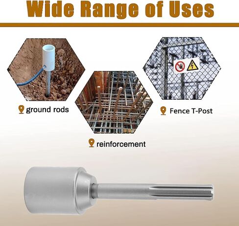 GLOGLOW T Post Driver, SDS T Post Driver and Hammer Drill SDS Ground Rod Driver Bit for Driving T Posts into The Ground (30mm) in Saudi Arabia