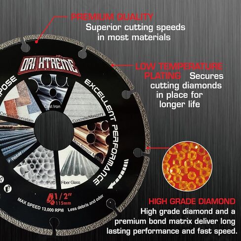 Diamond Cutting Wheel 9 x 7/8 inch for Metal, Cut Off Disc with 5000+Cuts on Rebar, Steel, Iron and INOX in Saudi Arabia
