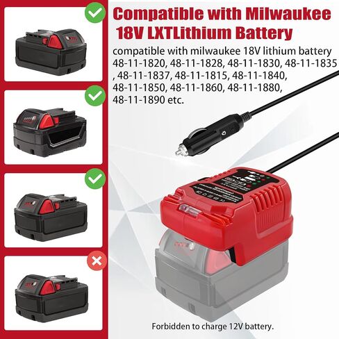 URUN Replacement for Milwaukee Electric Tools Corp 48-59-1810 Vehicle Charger Compatible for Milwaukee 18V Lithium Batteries 48-11-1815, 48-11-1820, 48-11-1822 in Saudi Arabia