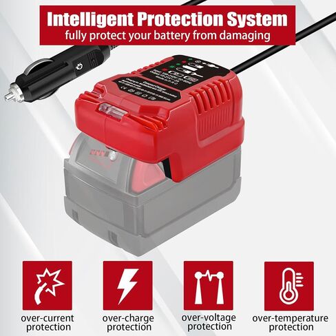 URUN Replacement for Milwaukee Electric Tools Corp 48-59-1810 Vehicle Charger Compatible for Milwaukee 18V Lithium Batteries 48-11-1815, 48-11-1820, 48-11-1822 in Saudi Arabia