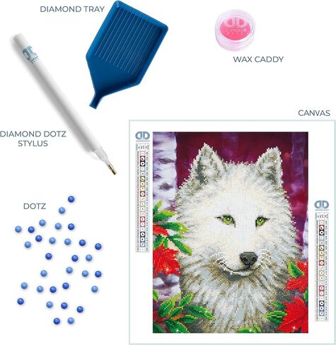 DIAMOND DOTZ ® - Lulu Llama، مثقاب جزئي، Dotz دائري، مجموعات طلاء الماس، مجموعات فنية ماسية للبالغين، فن الأحجار الكريمة، فن الماس، مجموعات Dotz الماسية، 16.5 بوصة × 12.6 بوصة in Kuwait