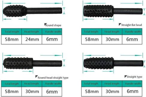 10 Pieces Steel Rotary Burr Set, 6mm(1/4'') Shank Wood Rasp Drill Bit for Engraving Grinding Polishing Milling in Saudi Arabia