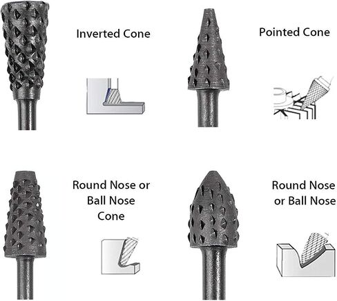 10 Pieces Steel Rotary Burr Set, 6mm(1/4'') Shank Wood Rasp Drill Bit for Engraving Grinding Polishing Milling in Saudi Arabia