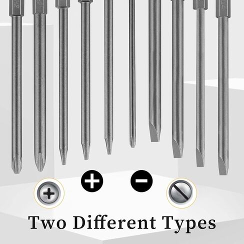 Giantree 10 Pcs Craftsman Screwdriver Set, Long Bit Set, Long Slotted Head, and Cross Phillips Screwdriver Bit Sets with Slotted Hex Phillips for Power Screwdriver Drill Impact Driver (5cm/2inch) in Saudi Arabia