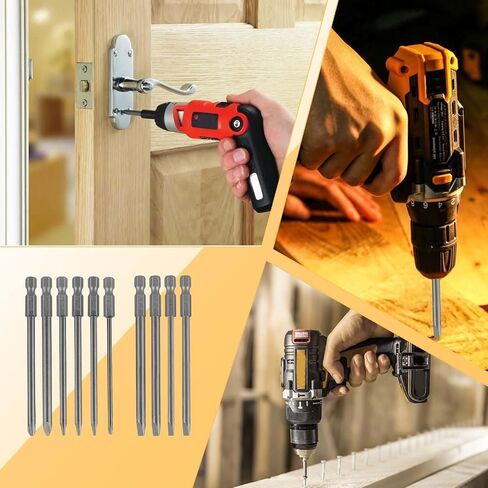 Giantree 10 Pcs Craftsman Screwdriver Set, Long Bit Set, Long Slotted Head, and Cross Phillips Screwdriver Bit Sets with Slotted Hex Phillips for Power Screwdriver Drill Impact Driver (5cm/2inch) in Saudi Arabia