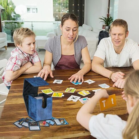 صندوق بطاقات HENWEI Deck، حافظة من جلد البولي يوريثان مع قلاب مزدوج، يحمل أكثر من 150 بطاقة مغناطيسية ذات أكمام واحدة، صندوق تخزين ألعاب بطاقات التداول متوافق مع TCG CCG، نمط تمساح MTG - أسود in Kuwait