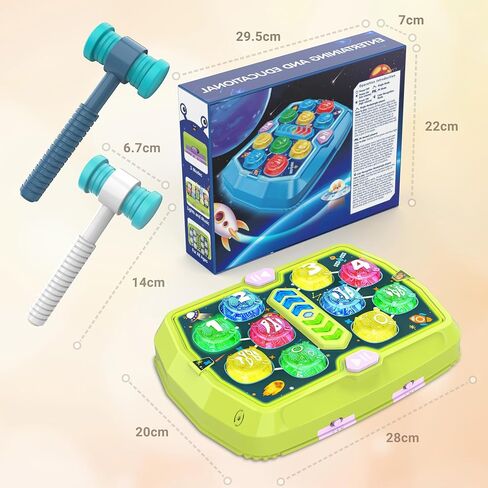 Whack Game Mole, Toys for 3-12 Year Old Boys Girls,Gift for Kids | Interactive Pounding Toys for Age 3-8, 3 Modes, 2 Hammers, Sound & Light, Birthday Xmas Gifts for Boys Girls Kids Age 3+ in Saudi Arabia